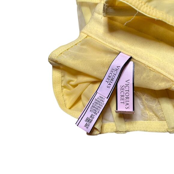 Victoria's Secret Lace-Up Corset Bra Top Lemon Size Large - Picture 3 of 3